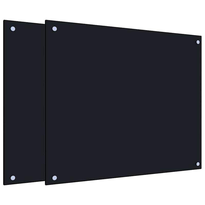 Load image into Gallery viewer, VidaXL Spatschermen keuken 2 st 70x60 cm gehard glas zwart