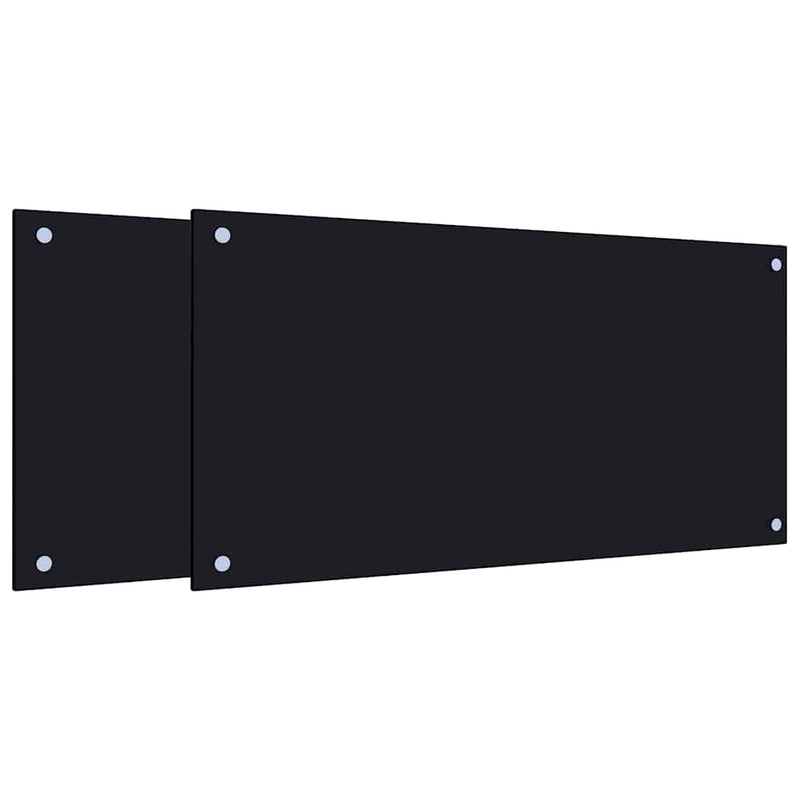 Load image into Gallery viewer, Vidaxl spatschermen keuken 2 st 80x40 cm gehard glas zwart