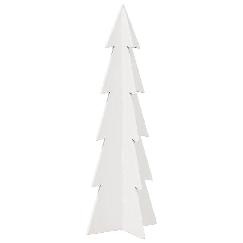 Load image into Gallery viewer, Vidaxl kerstdecoratie kerstboom 112 cm massief grenenhout wit