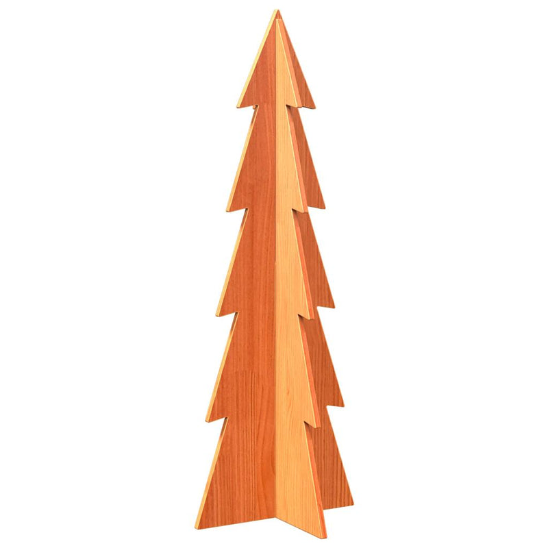 Load image into Gallery viewer, Vidaxl kerstdecoratie kerstboom 112 cm massief grenenhout wasbruin