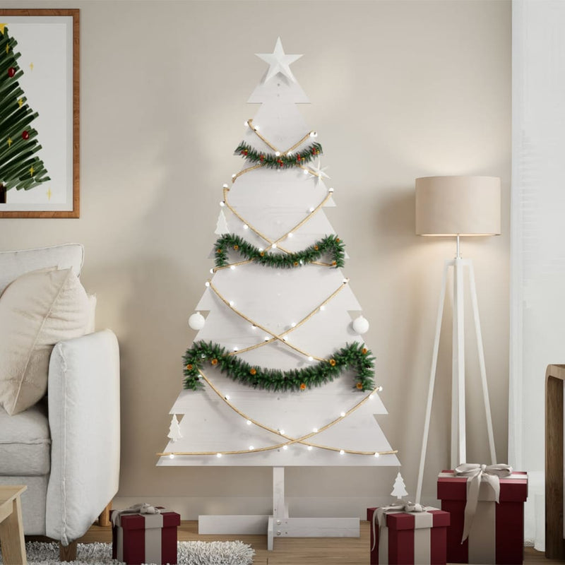 Load image into Gallery viewer, Vidaxl kerstdecoratie kerstboom 150 cm massief grenenhout wit