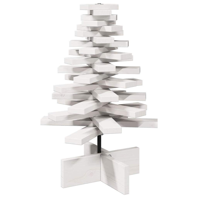 Load image into Gallery viewer, Vidaxl kerstdecoratie kerstboom 60 cm massief grenenhout wit