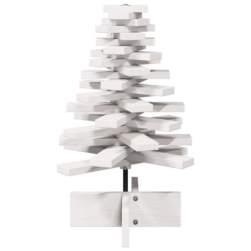 Load image into Gallery viewer, Vidaxl kerstdecoratie kerstboom 60 cm massief grenenhout wit