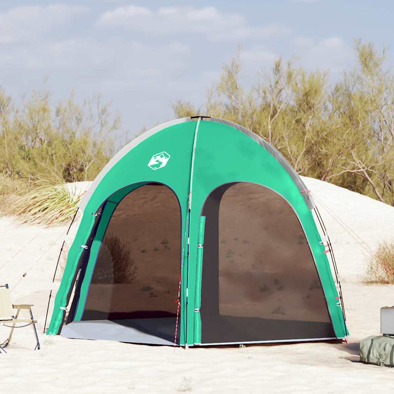 Load image into Gallery viewer, Vidaxl zwembad tent zeegroen 366 x 305 x 231 cm polyester en glasvezel