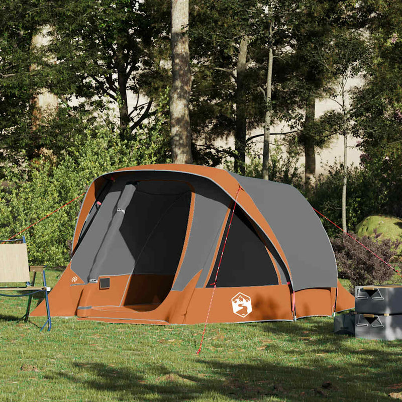 Load image into Gallery viewer, Vidaxl tent 4-persoons waterdicht grijs en oranje