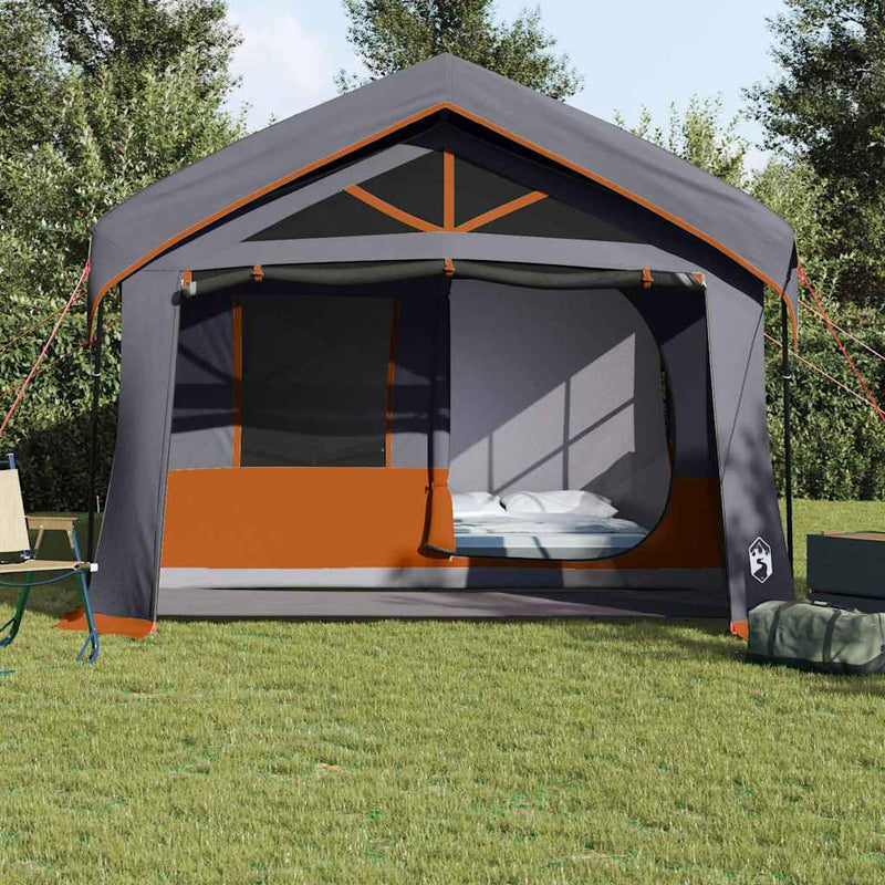 Load image into Gallery viewer, Vidaxl gezinstent met dak grijs en oranje 620 x 322 x 240 cm polyester