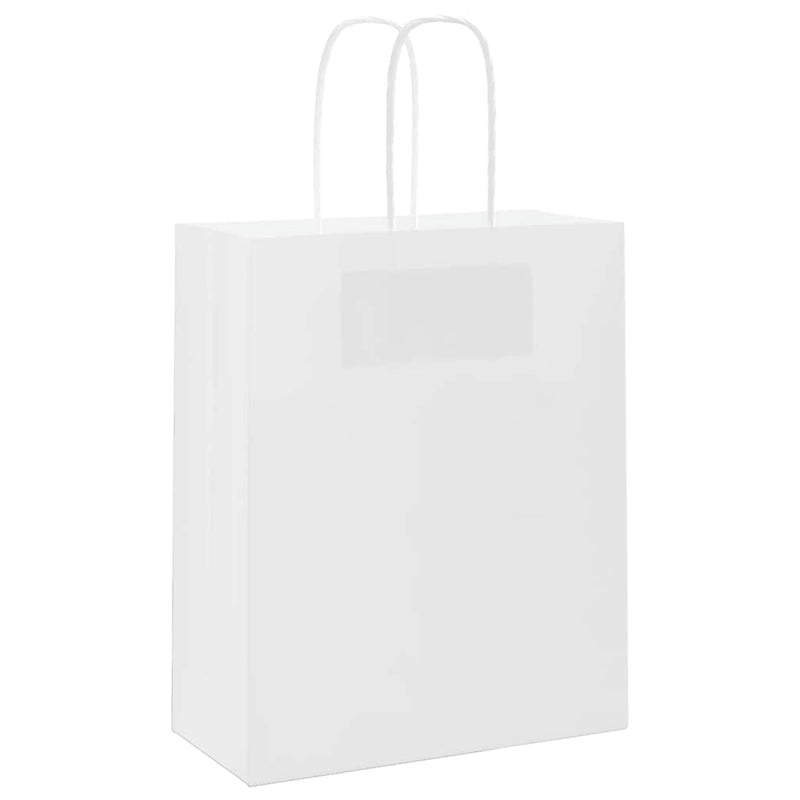 Load image into Gallery viewer, Vidaxl papieren zakken 250 st met hengsels 18x8x22 cm wit