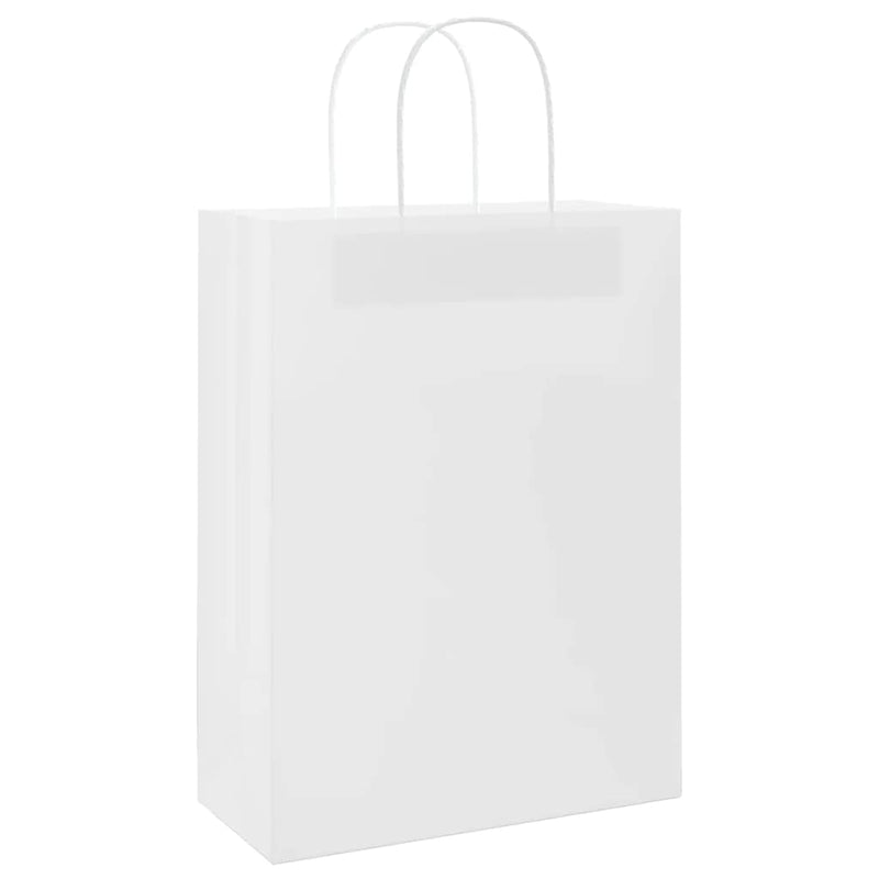 Load image into Gallery viewer, Vidaxl papieren zakken 250 st met hengsels 26x12x35 cm wit