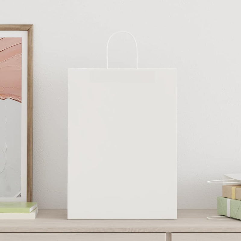 Load image into Gallery viewer, Vidaxl papieren zakken 250 st met hengsels 32x17x44 cm wit