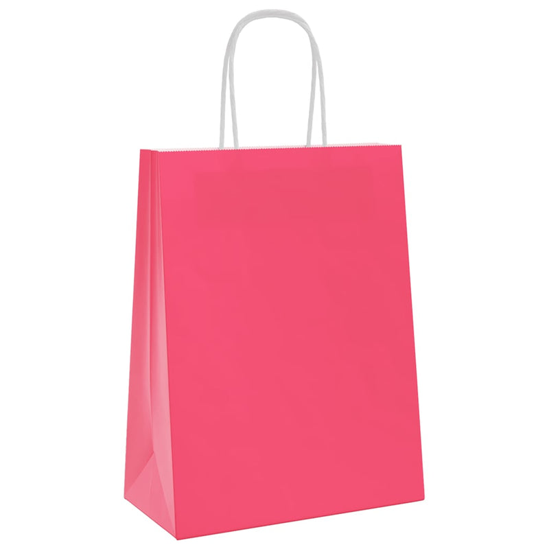 Load image into Gallery viewer, Vidaxl papieren zakjes 50 st met hengsels 21x11x28 cm roze
