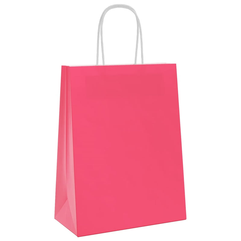 Load image into Gallery viewer, Vidaxl papieren zakken 250 st met hengsels 21x11x28 cm roze