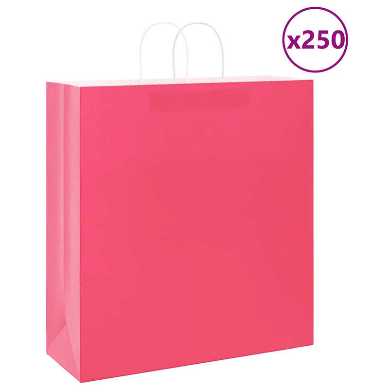 Load image into Gallery viewer, Vidaxl papieren zakken 250 st met hengsels 45x17x48 cm roze