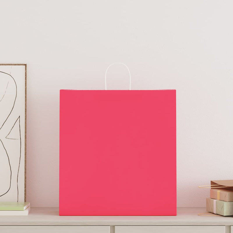 Load image into Gallery viewer, Vidaxl papieren zakken 250 st met hengsels 45x17x48 cm roze