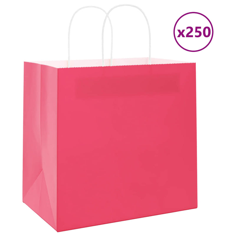 Load image into Gallery viewer, Vidaxl papieren zakken 250 st met hengsels 54x15x49 cm roze
