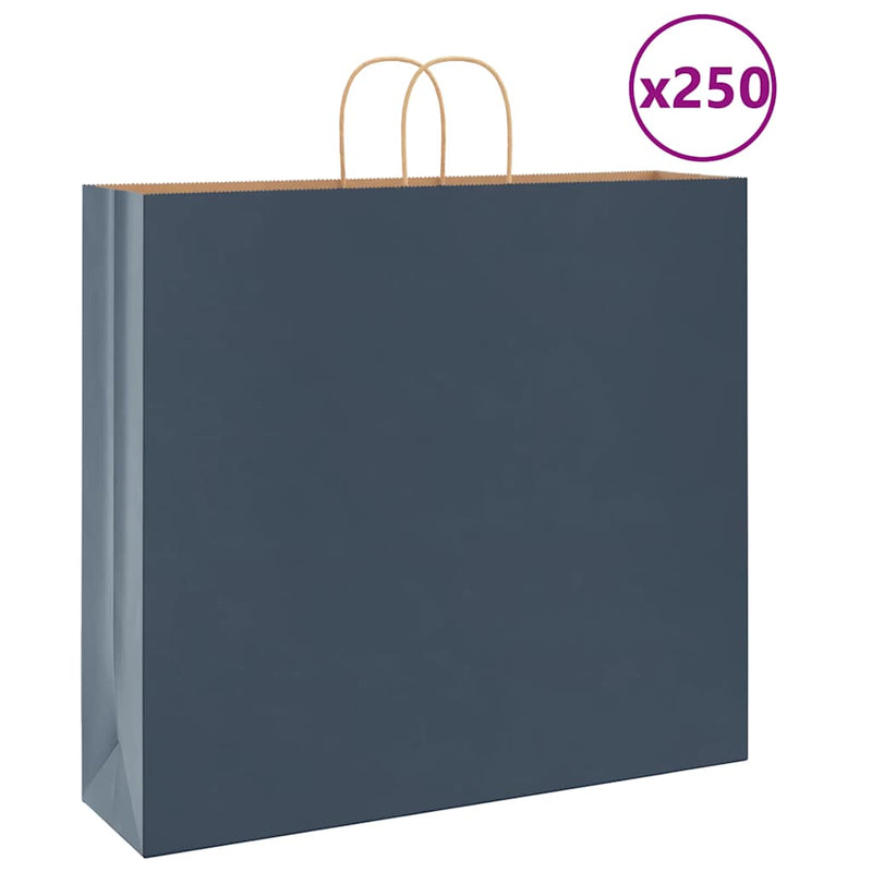 Load image into Gallery viewer, Vidaxl papieren zakken 250 st met hengsels 54x15x49 cm blauw