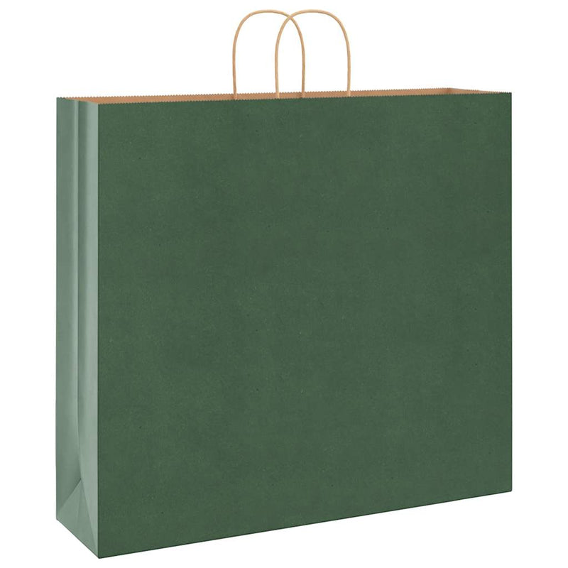 Load image into Gallery viewer, Vidaxl papieren zakken 250 st met hengsels 54x15x49 cm groen