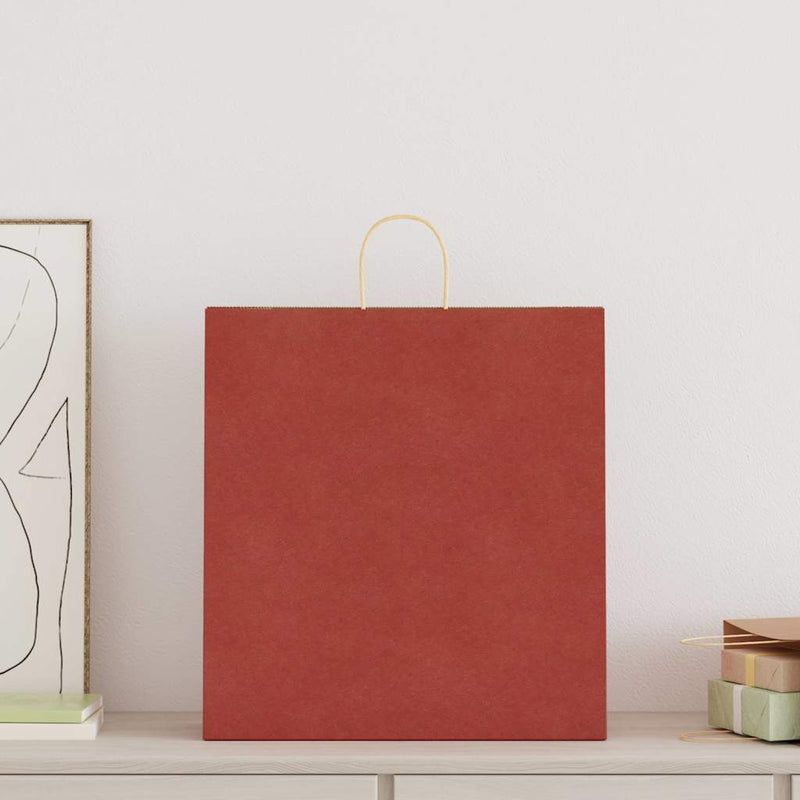 Load image into Gallery viewer, Vidaxl papieren zakken 250 st met hengsels 45x17x48 cm rood