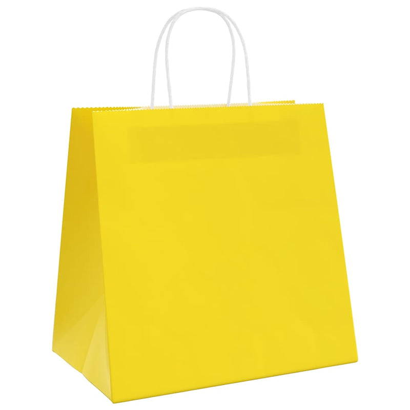 Load image into Gallery viewer, Vidaxl papieren zakken 250 st met hengsels 26x17x25 cm geel