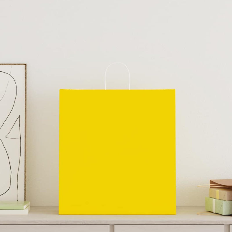 Load image into Gallery viewer, Vidaxl papieren zakken 250 st met hengsels 45x17x48 cm geel
