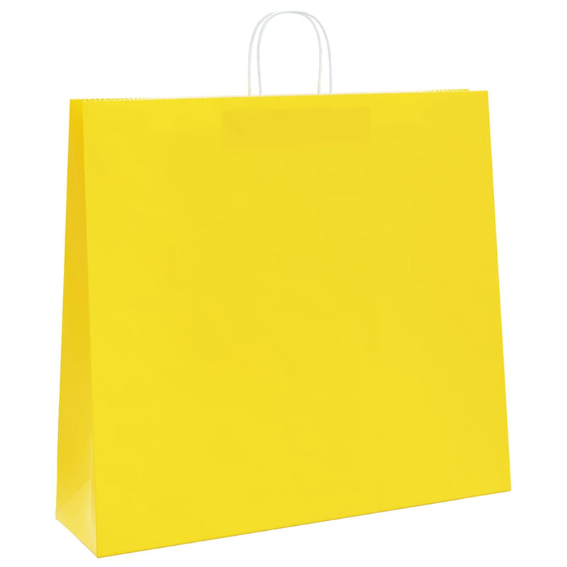 Load image into Gallery viewer, Vidaxl papieren zakken 250 st met hengsels 54x15x49 cm geel