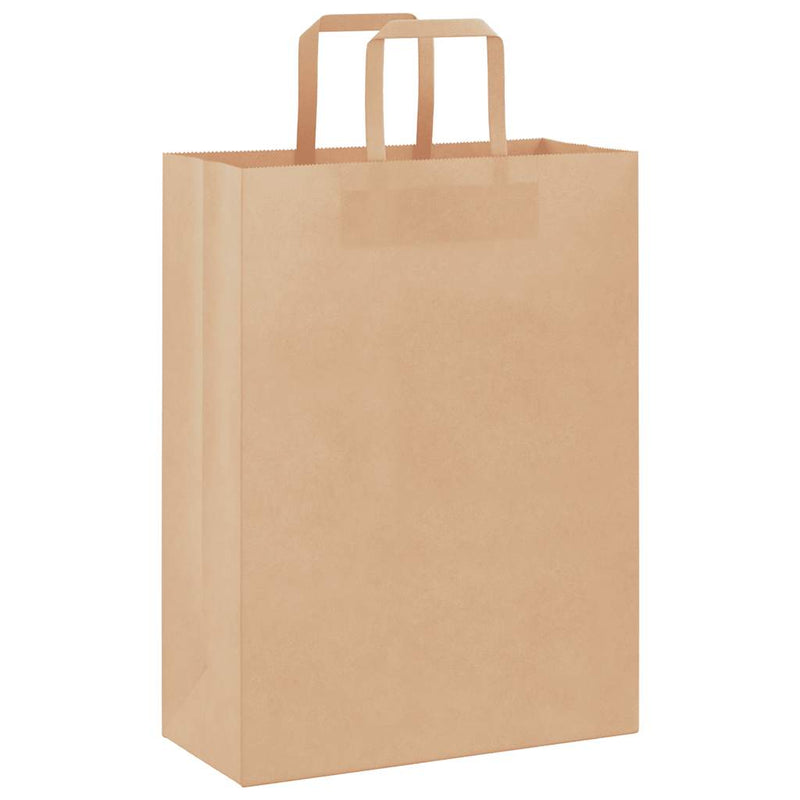 Load image into Gallery viewer, Vidaxl papieren zakken 250 st met hengsels 26x12x35 cm bruin