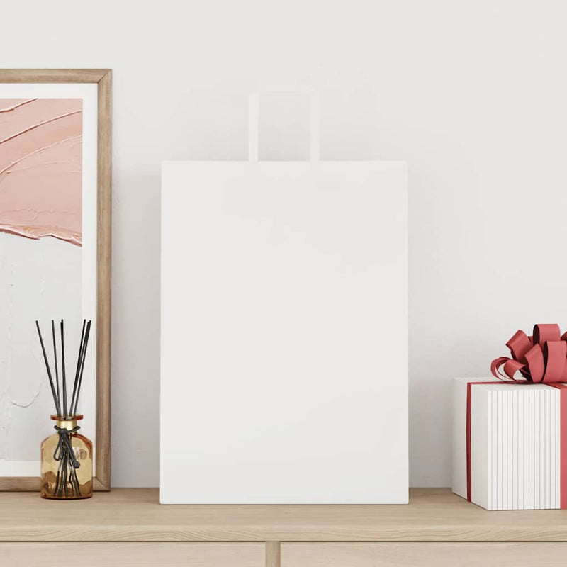 Load image into Gallery viewer, Vidaxl papieren zakken 50 st met hengsels 32x17x44 cm wit