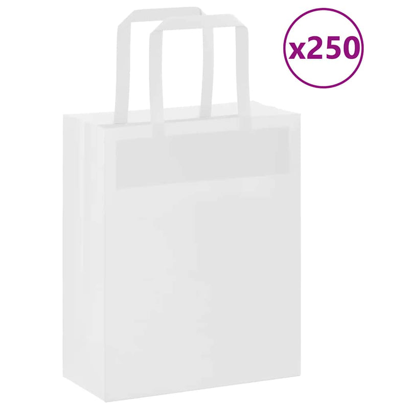 Load image into Gallery viewer, Vidaxl papieren zakken 250 st met hengsels 18x8x22 cm wit