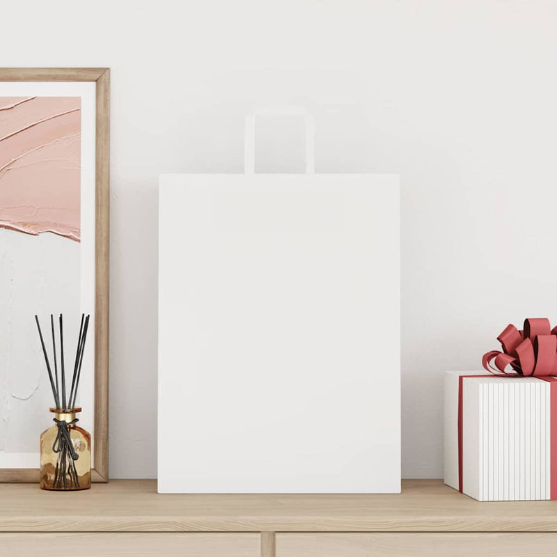 Load image into Gallery viewer, Vidaxl papieren zakken 250 st met hengsels 32x12x42 cm wit