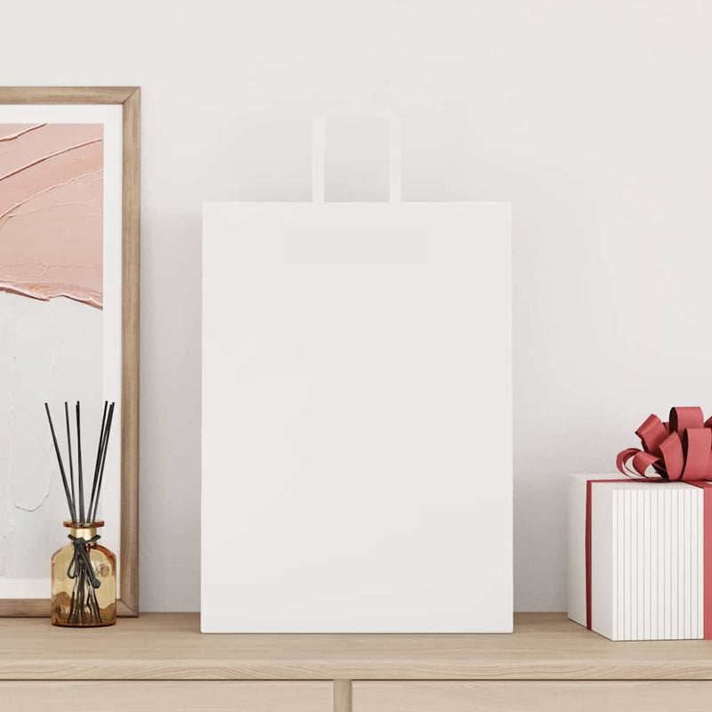 Load image into Gallery viewer, Vidaxl papieren zakken 250 st met hengsels 32x17x44 cm wit
