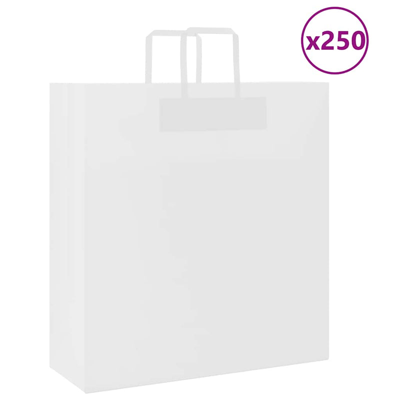 Load image into Gallery viewer, Vidaxl papieren zakken 250 st met hengsels 45x17x48 cm wit