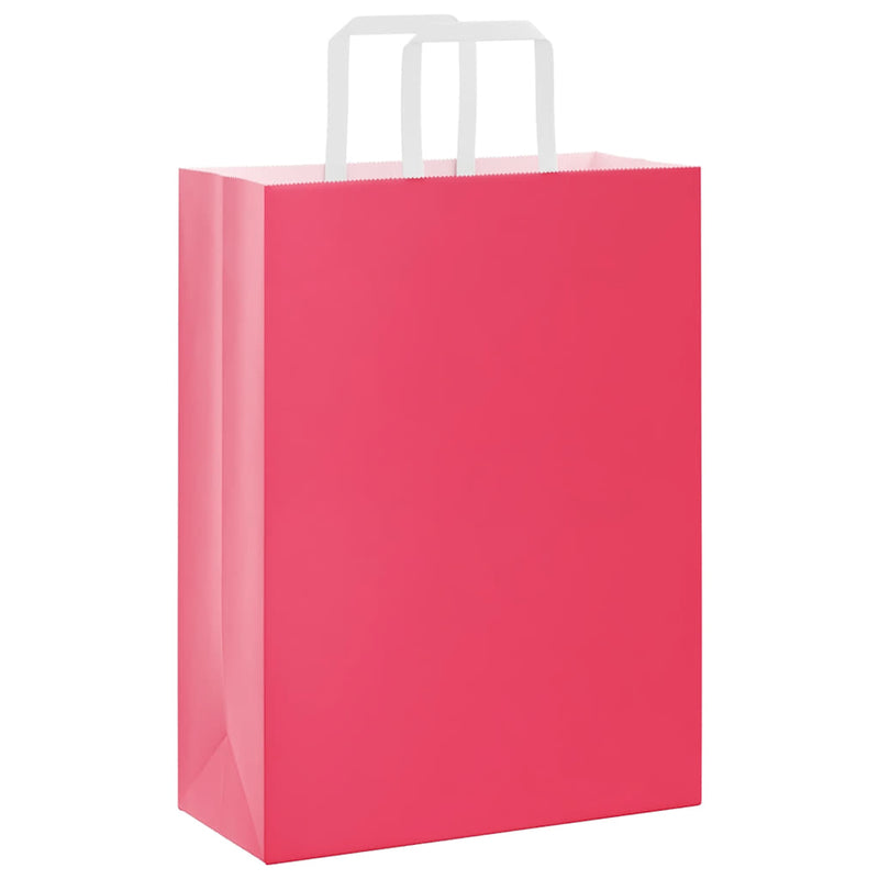 Load image into Gallery viewer, Vidaxl papieren zakken 50 st met hengsels 26x12x35 cm roze