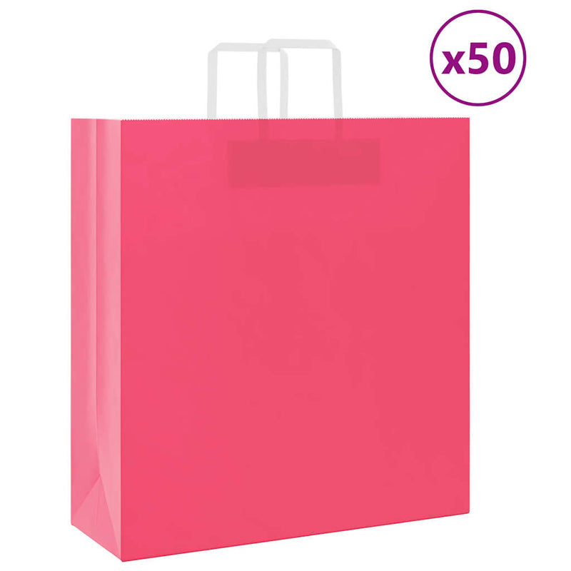 Load image into Gallery viewer, Vidaxl papieren zakken 50 st met hengsels 45x17x48 cm roze