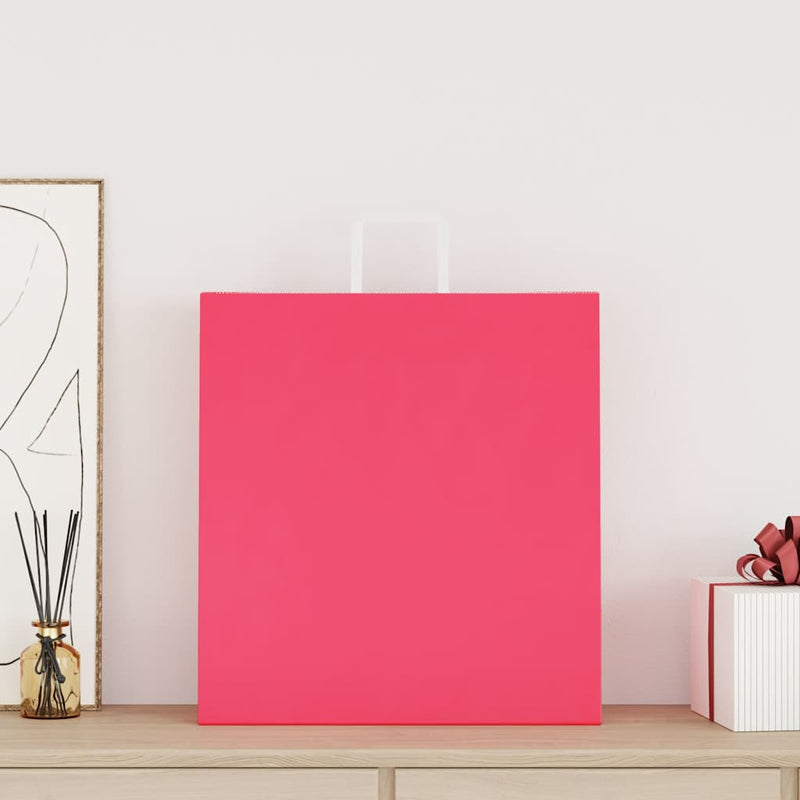 Load image into Gallery viewer, Vidaxl papieren zakken 50 st met hengsels 45x17x48 cm roze