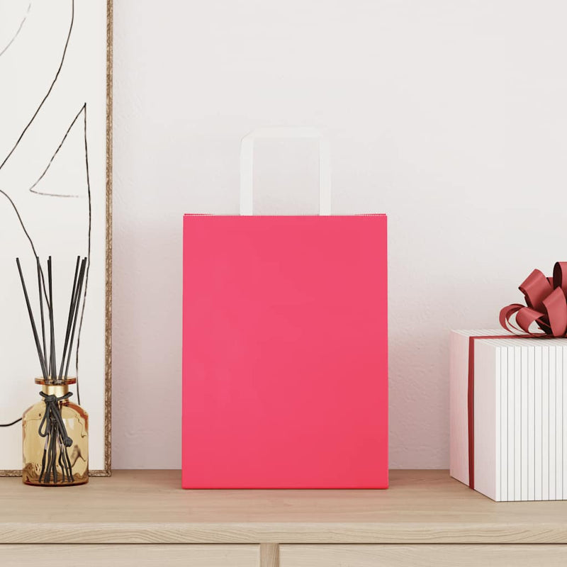 Load image into Gallery viewer, Vidaxl papieren zakken 250 st met hengsels 21x11x28 cm roze