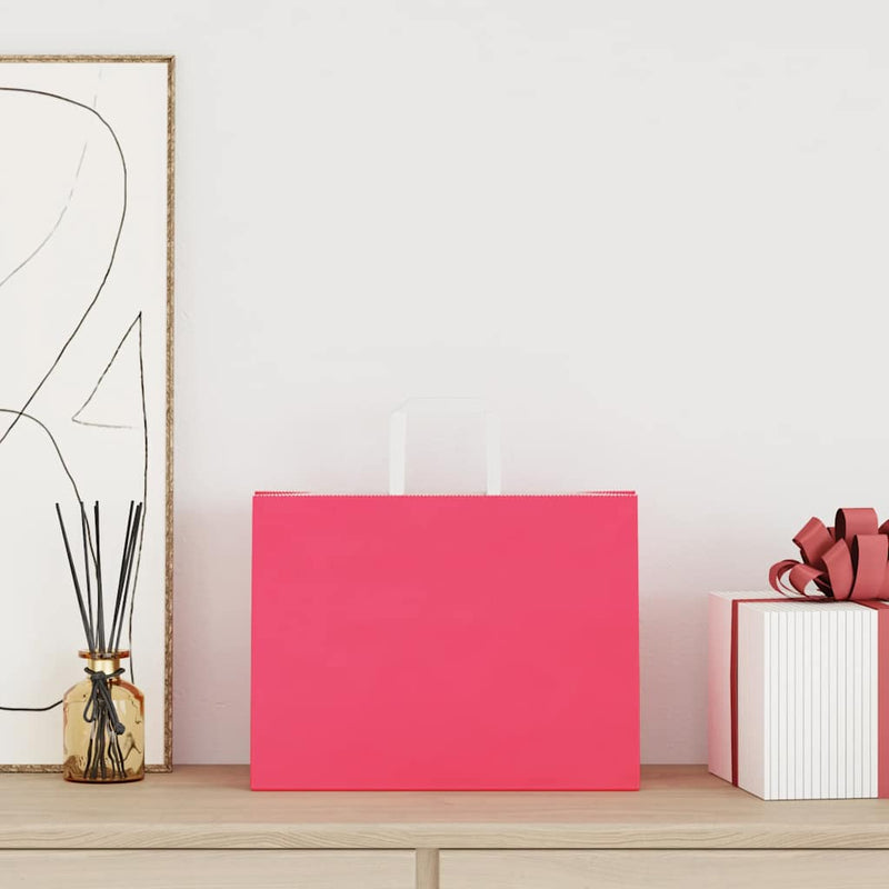 Load image into Gallery viewer, Vidaxl papieren zakken 250 st met hengsels 32x17x25 cm roze