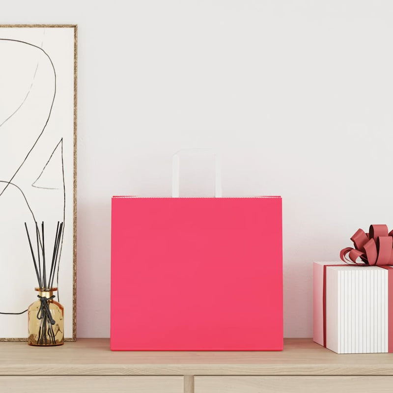 Load image into Gallery viewer, Vidaxl papieren zakken 250 st met hengsels 32x22x28 cm roze