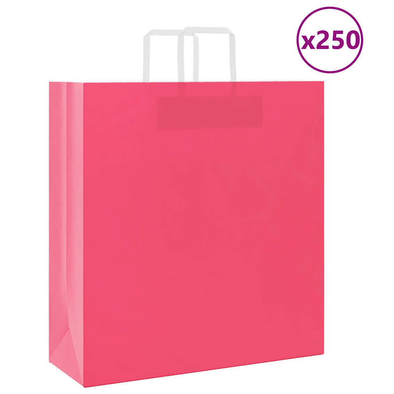 Load image into Gallery viewer, Vidaxl papieren zakken 250 st met hengsels 45x17x48 cm roze