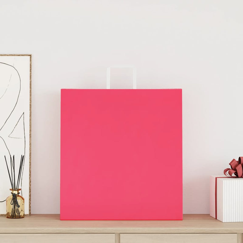 Load image into Gallery viewer, Vidaxl papieren zakken 250 st met hengsels 45x17x48 cm roze