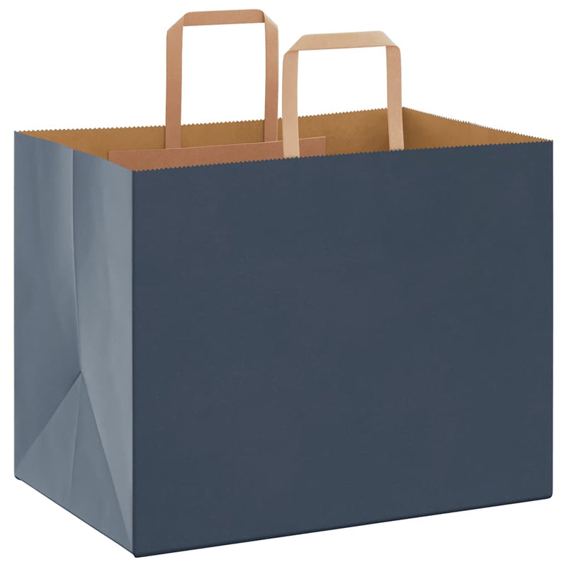 Load image into Gallery viewer, Vidaxl papieren zakken 250 st met hengsels 32x22x24 cm blauw