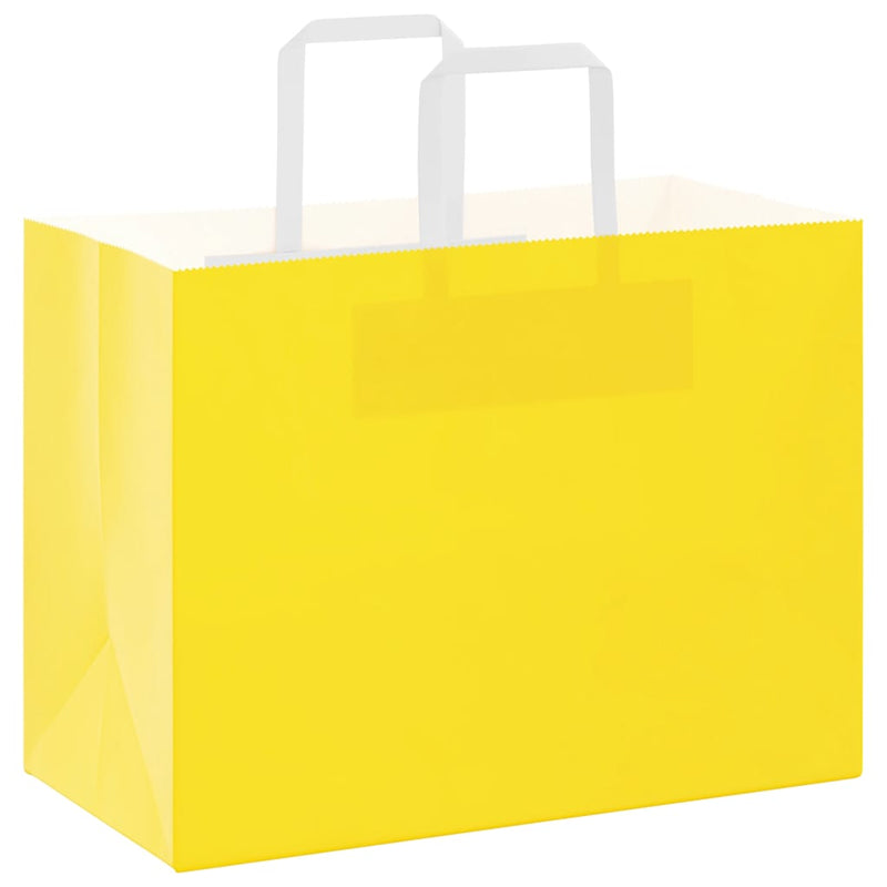 Load image into Gallery viewer, Vidaxl papieren zakken 50 st met hengsels 32x17x25 cm geel