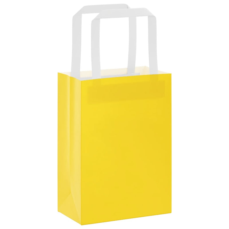 Load image into Gallery viewer, Vidaxl papieren zakken 250 st met hengsels 15x8x21 cm geel