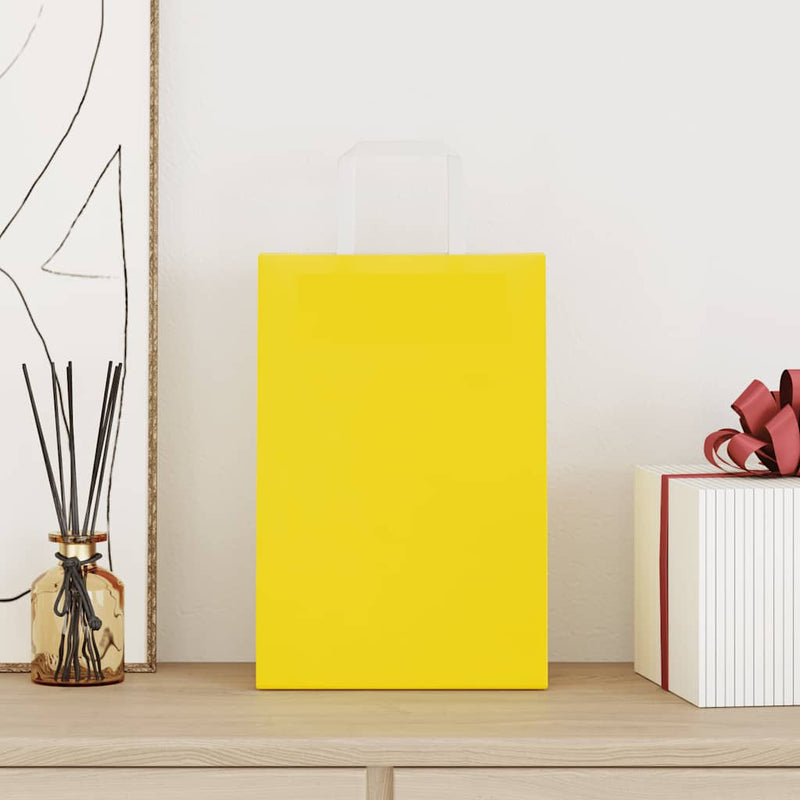 Load image into Gallery viewer, Vidaxl papieren zakken 250 st met hengsels 21x11x31 cm geel