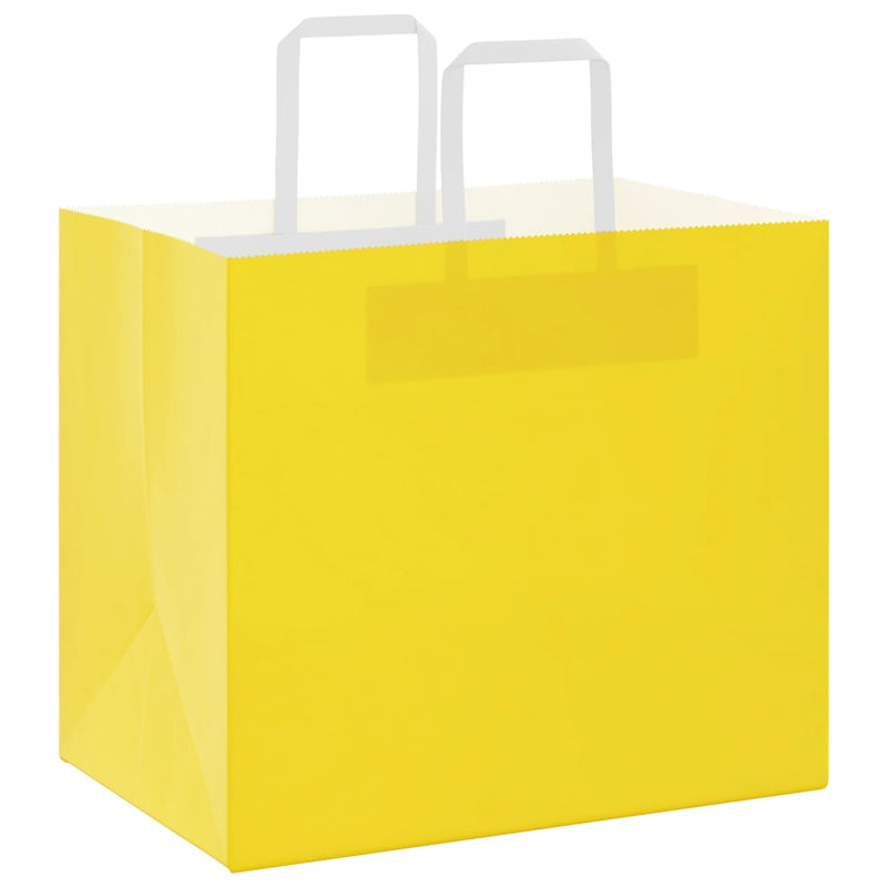 Load image into Gallery viewer, Vidaxl papieren zakken 250 st met hengsels 32x22x28 cm geel