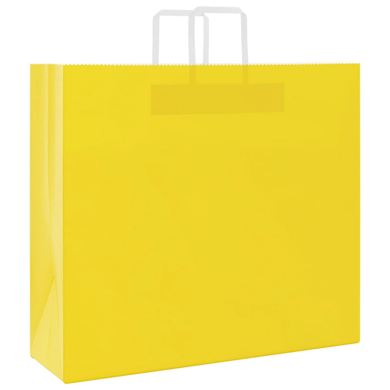 Load image into Gallery viewer, Vidaxl papieren zakken 250 st met hengsels 54x15x49 cm geel