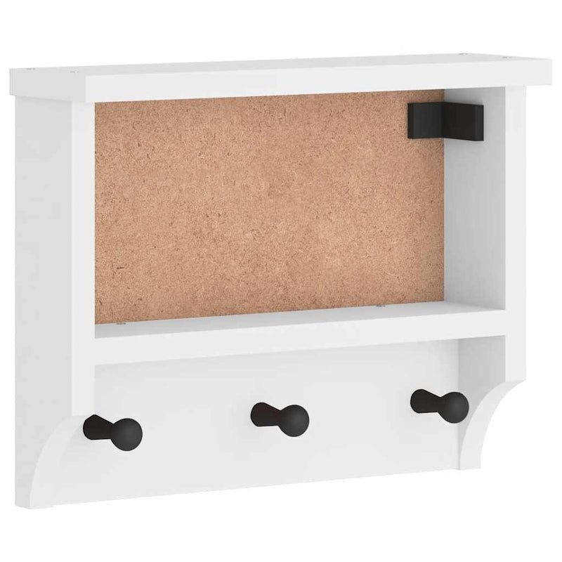 Load image into Gallery viewer, Vidaxl wandkapstok sandnes wit 45x12x35 cm massief grenenhout