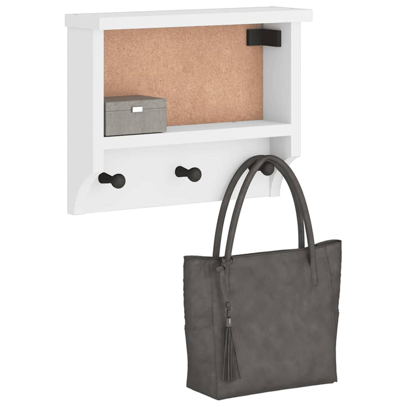 Load image into Gallery viewer, Vidaxl wandkapstok sandnes wit 45x12x35 cm massief grenenhout