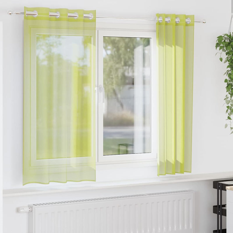 Load image into Gallery viewer, Vidaxl gordijnen voile met doorvoertules 2 st 140x175 cm appelgroen