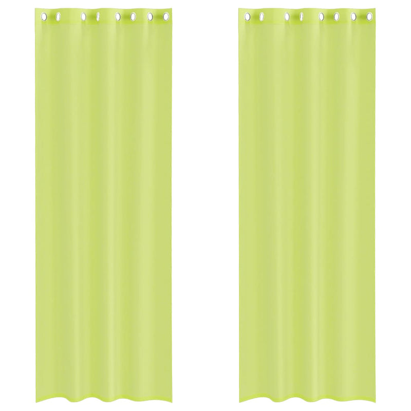 Load image into Gallery viewer, Vidaxl gordijnen voile met doorvoertules 2 st 140x260 cm appelgroen