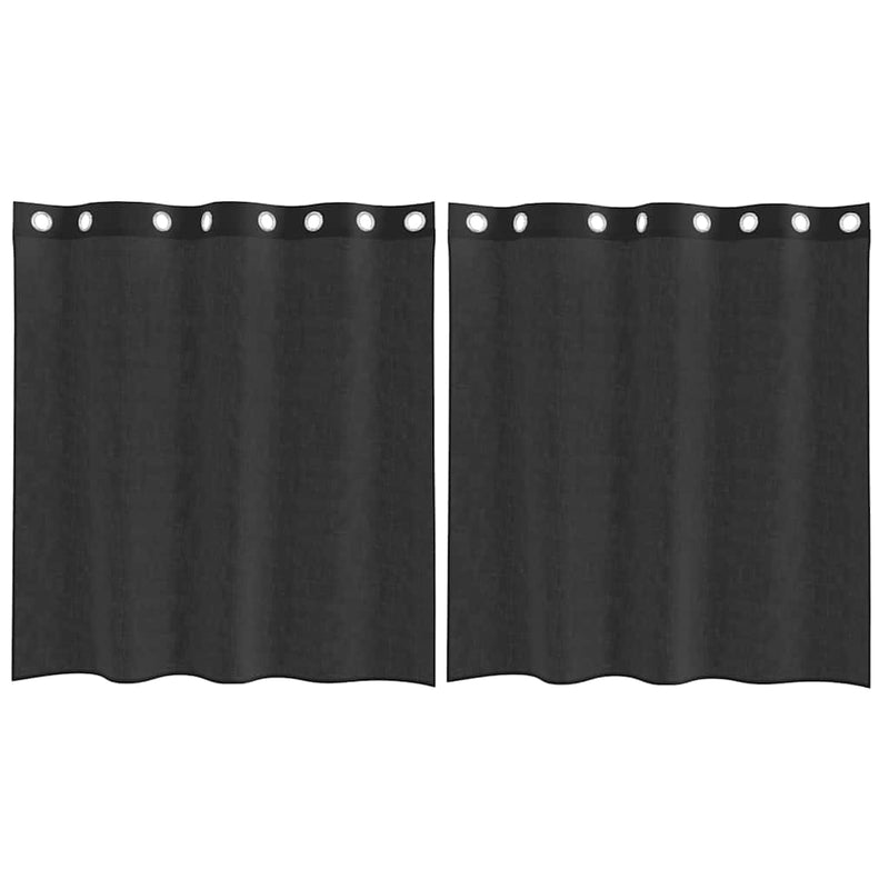 Load image into Gallery viewer, Vidaxl gordijnen voile met doorvoertules 2 st 140x140 cm zwart