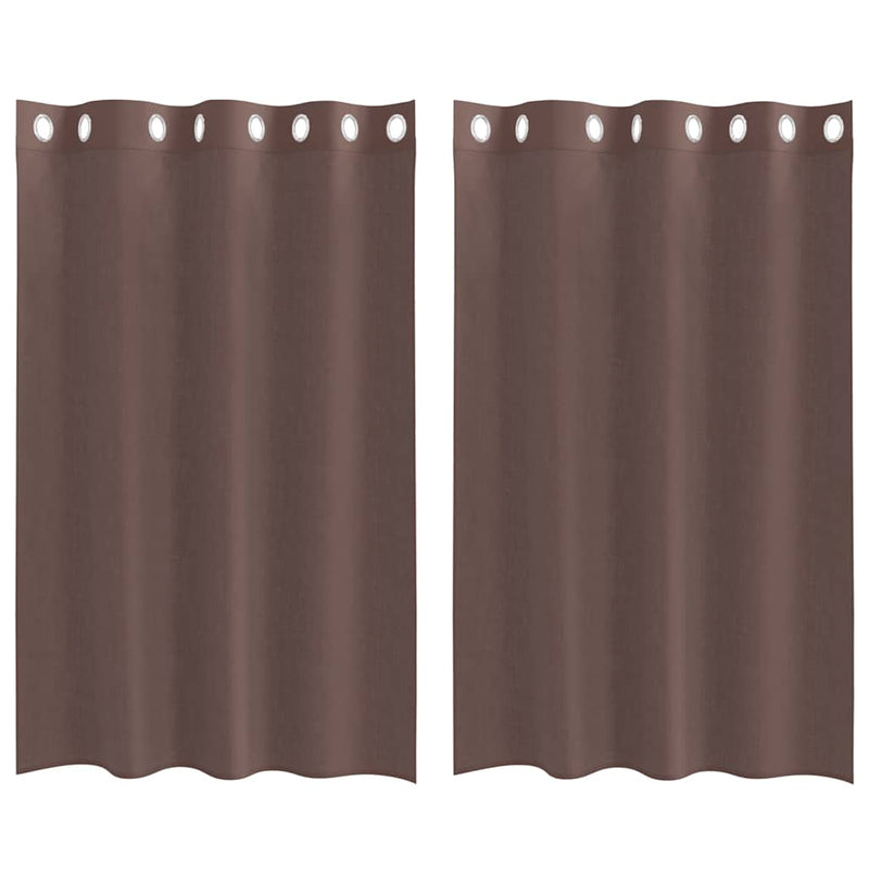 Load image into Gallery viewer, Vidaxl gordijnen voile met doorvoertules 2 st 140x175 cm bruin